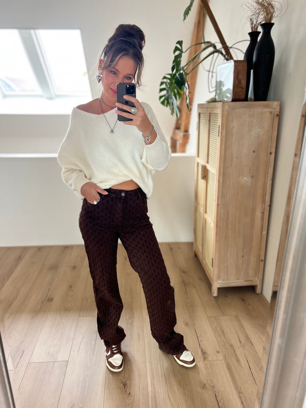 Jeans H655 Bruin Wide leg stretch