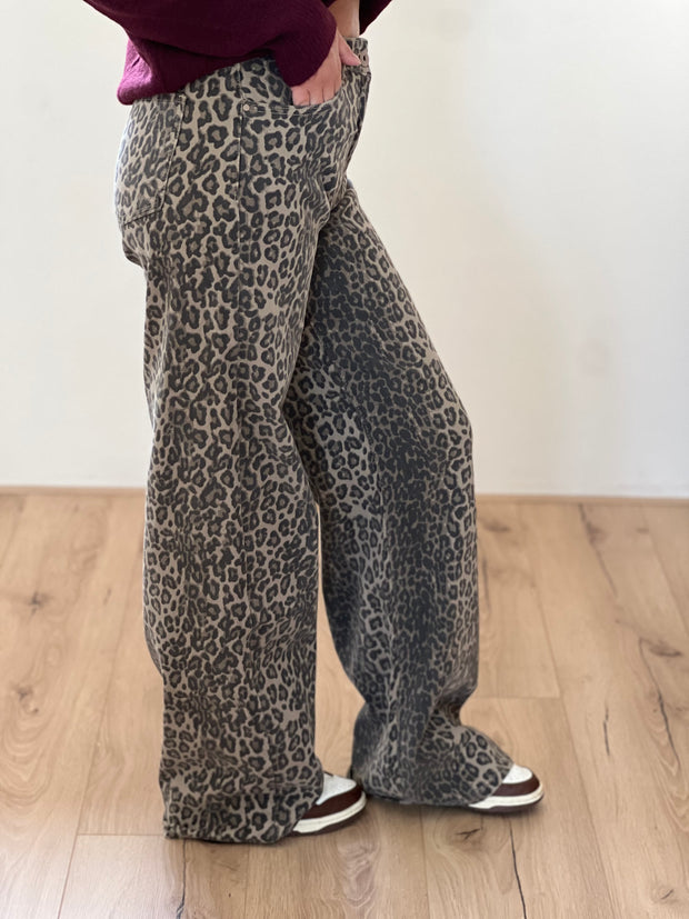 Jeans leopard extra long T6265