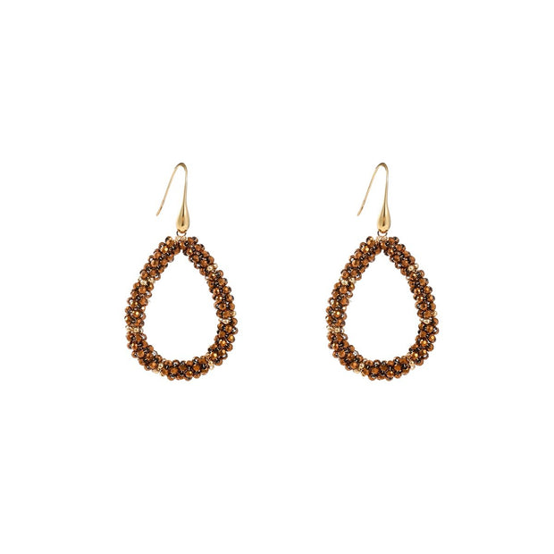 Drop Dangle - 14K + Brown E55218-2