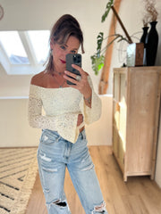 Top off-shoulder 23461 Ecru