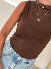 Top 9689 Bruin hoge hals