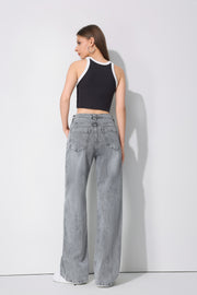 Jeans H849-2 Grijs Double wide leg stretch