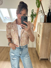 Blazer Flowerd CY4982 Roze-goud