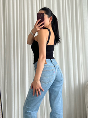 Top Strapless Choker M766 Zwart