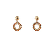 Round Dangle - 14K + Brown E55215-2