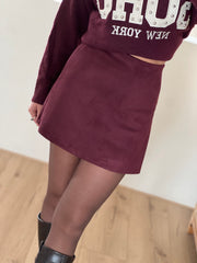 Skort suedelook A6255 Bordeaux
