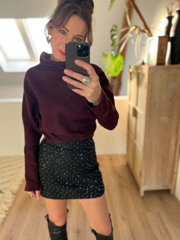 Skirt Sparkle tweed Zwart 15795-3