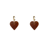 Heart Dangle - Brown E55017-3