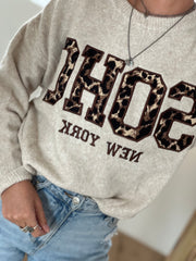 Trui SOHO leopard AM741 beige
