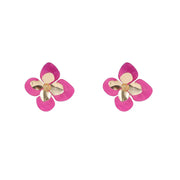 Oorbel Single Flower - 14K + pink E4534-3