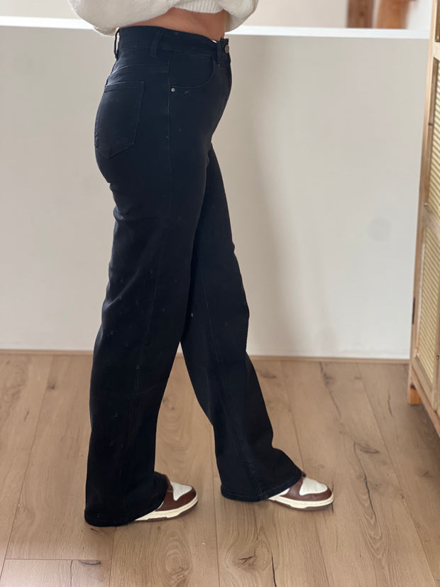 Jeans H876 Wide leg Zwart Super stretch