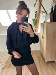 Blouse printed H4429 Zwart