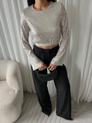 Top pailletten EP19627 Ecru