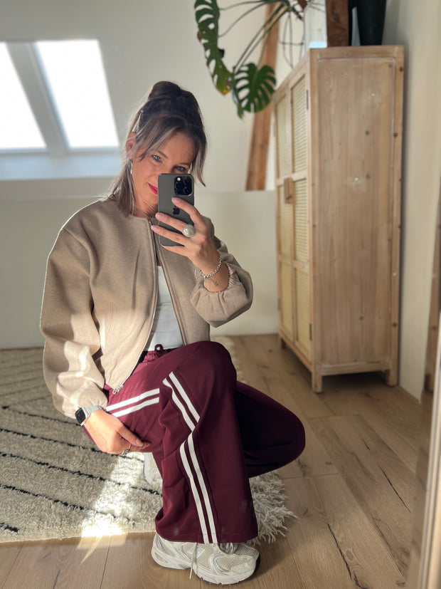 Pantalon striped M794 Bordeaux