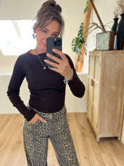 Top gedrapeerd 7702 Bruin