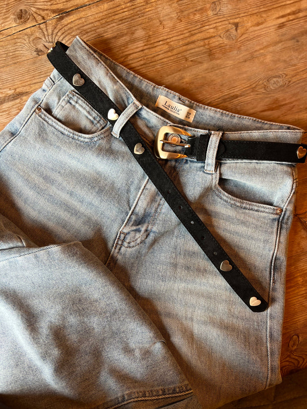 Riem Hearts suèdelook Zwart
