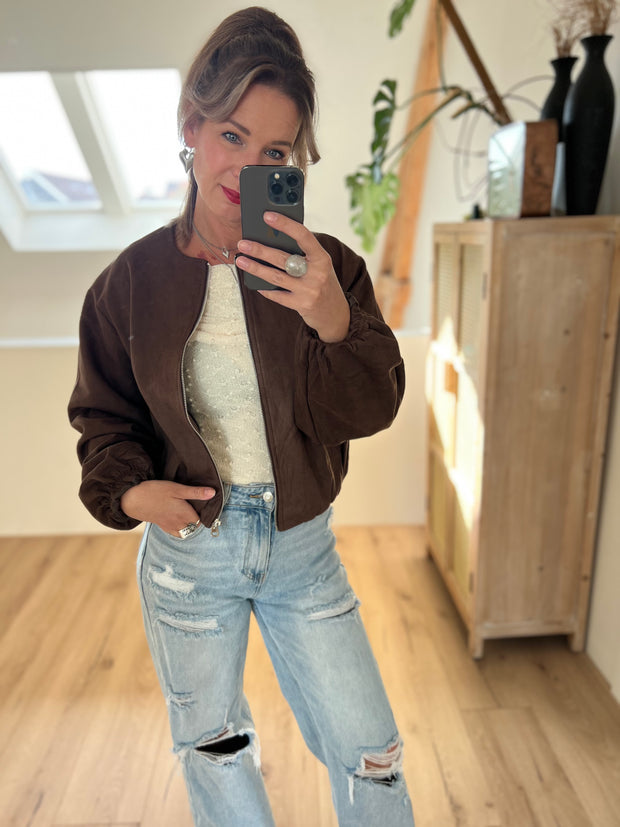 Jacket 3588 Suedelook bruin