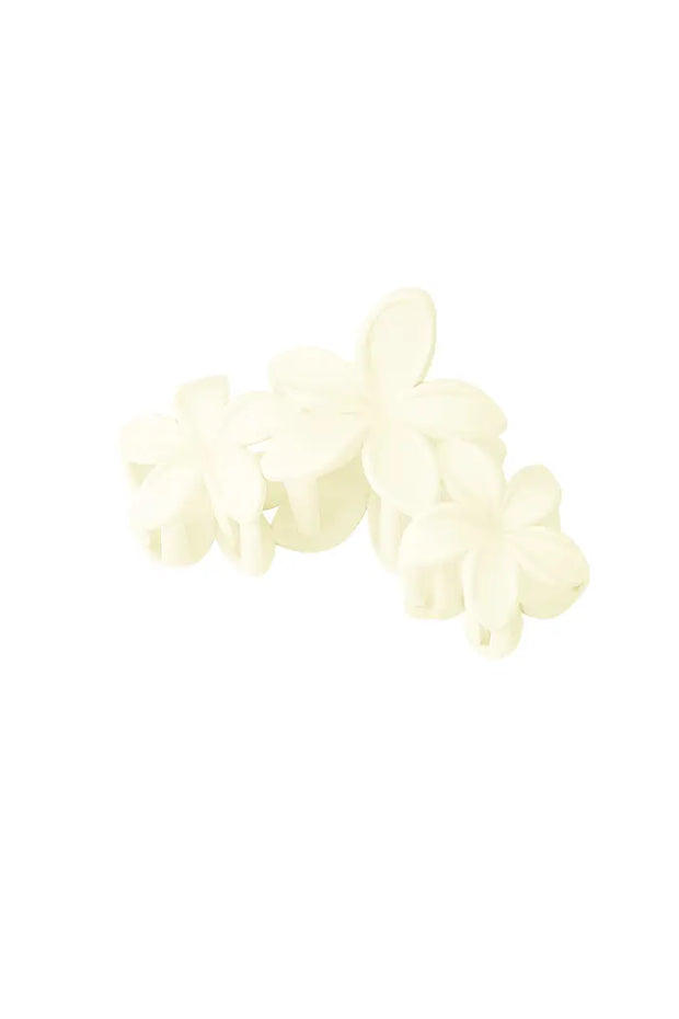 haarclip met grote bloemen -Off-white Plastic 0845