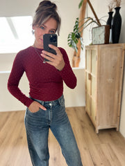 Top strass bordeaux M795