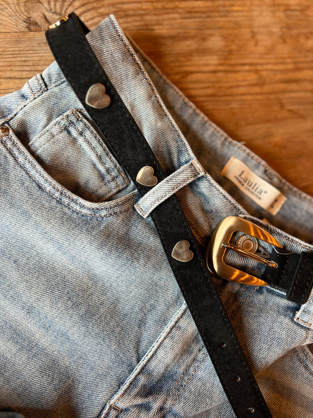 Riem Hearts suèdelook Zwart