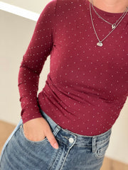 Top strass bordeaux M795