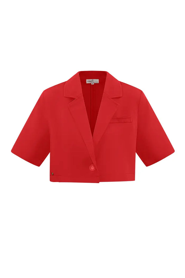 Cropped blazer blouse rood 2359