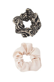 Haar Scrunchie duo zebra pastel - Beige 3309