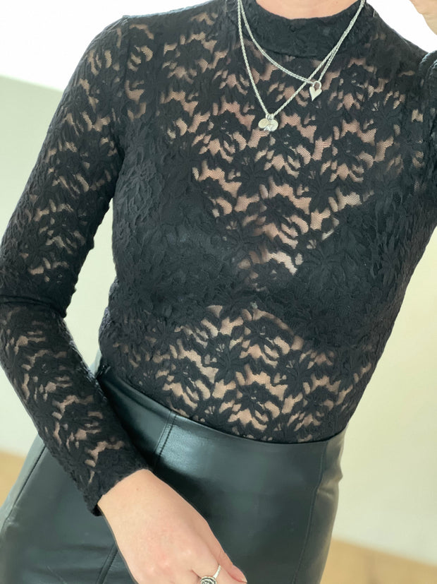 Top Lace zwart 9883