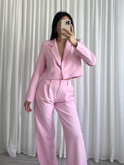 Blazer cropped Roze M587