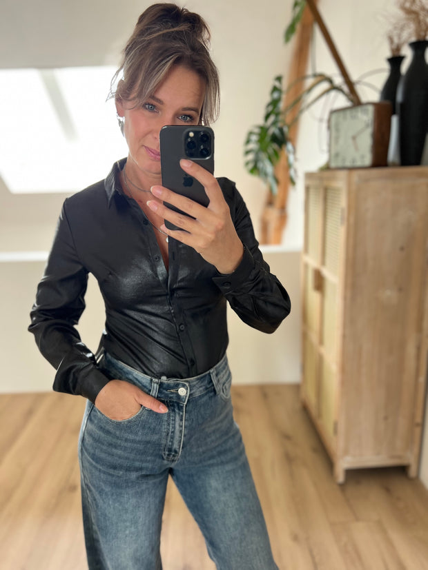 Blouse Shiny black 15641