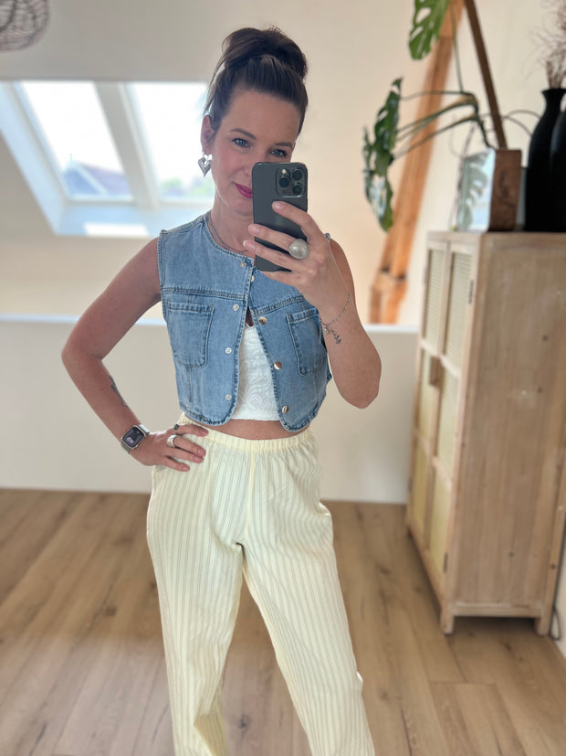 Gilet cropped denim 3630