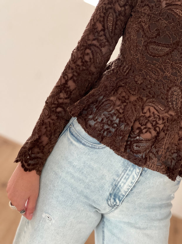 Top Peplum lace 61927 Bruin