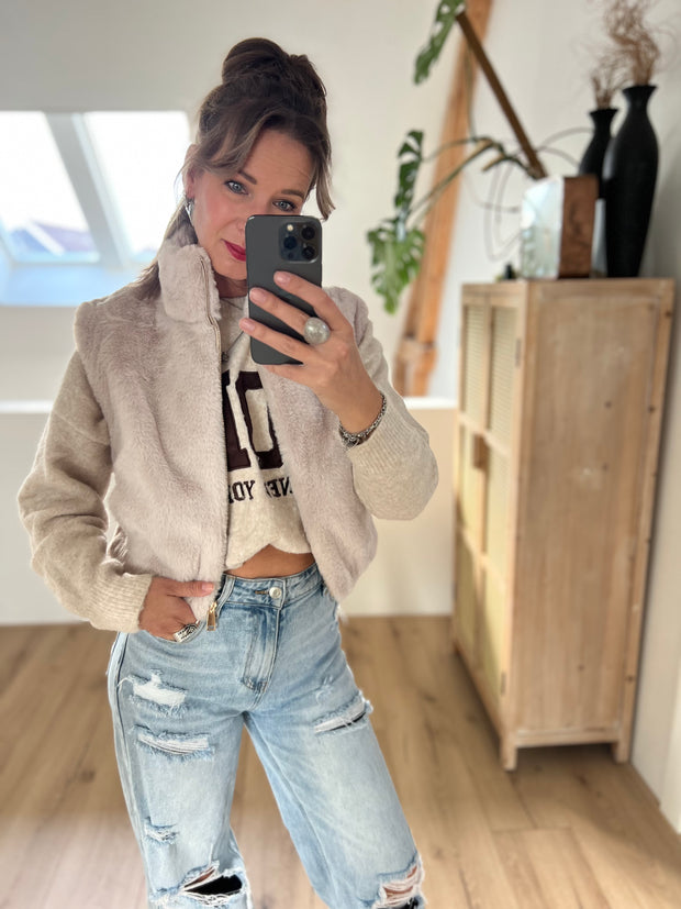 Gilet 40841 fake fur Ecru
