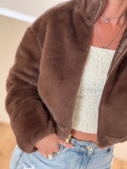 Jas Fake fur LM7177 Bruin