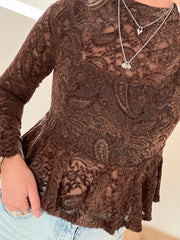 Top Peplum lace 61927 Bruin