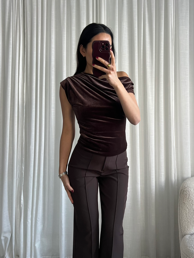 Top velvet M811 Bruin