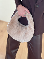 Fluffy fur tas Beige