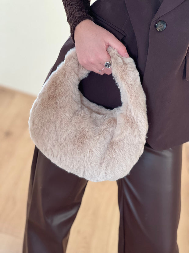 Fluffy fur tas Beige