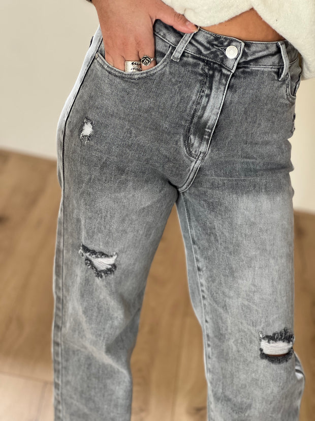 Jeans H878-3 Wide leg Grijs Super stretch
