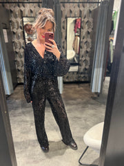 Pantalon pailletten 15365-1 Zwart