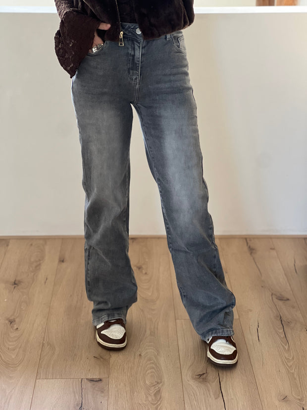 Jeans H876-3 Grijs Wide leg stretch