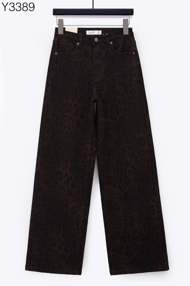 Jeans Y3389 Leopard Wide leg stretch