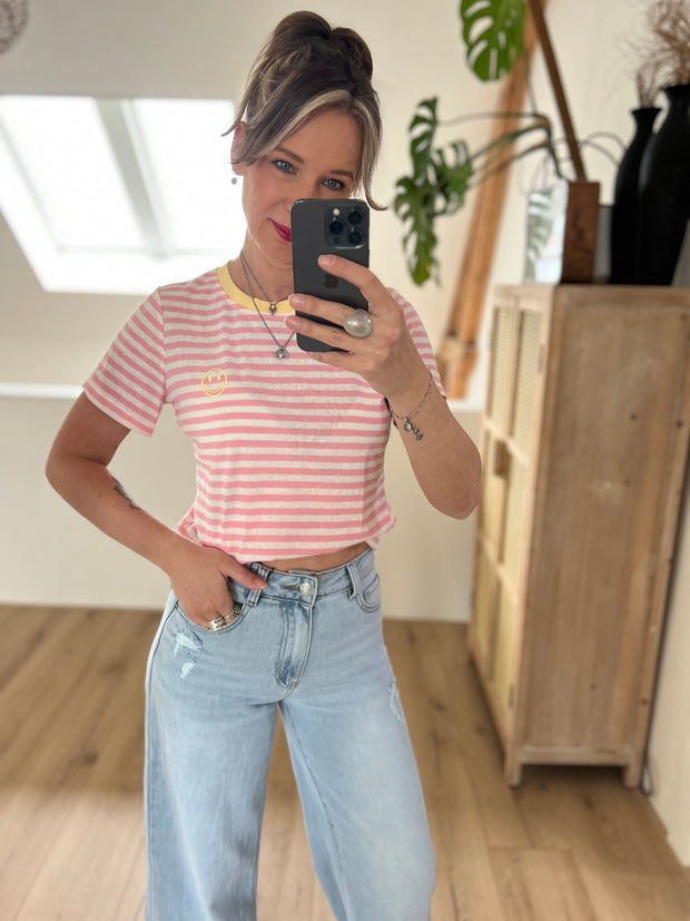 T-shirt smiley striped SE1180