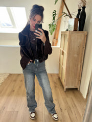 Jeans H876-3 Grijs Wide leg stretch