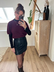Skirt leatherlook Zwart 27211