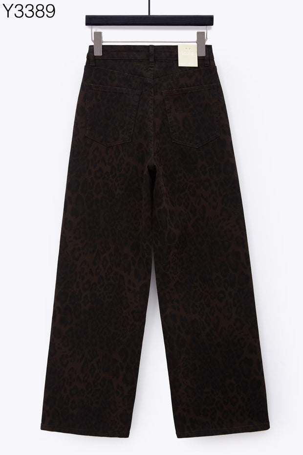 Jeans Y3389 Leopard Wide leg stretch
