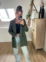 Blazer oversized langer model Groen J003