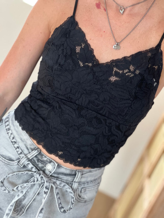 Top Bralette lace T3295 Zwart