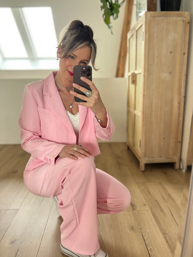 Blazer cropped Roze M587