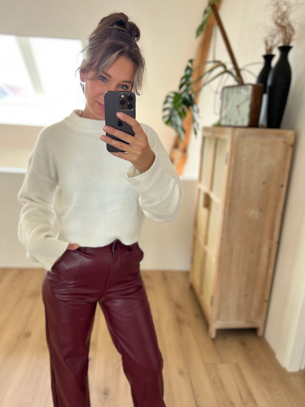 Sweater cropped Wit 22303